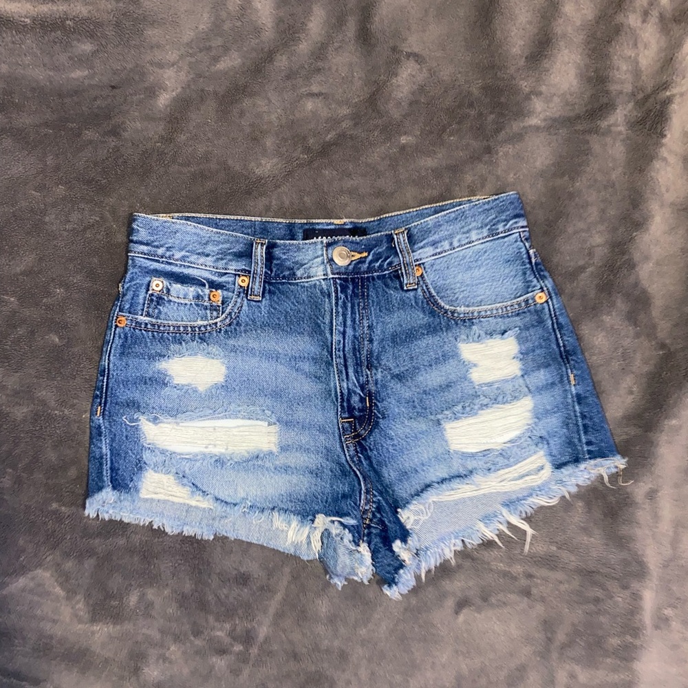 Aeropostale Frayed Hem Blue Jean Denim Shorts
